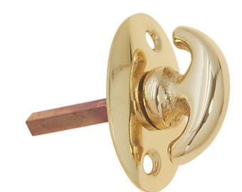 Elegant Brass Crescent Thumbturn for Mortise Deadbolt Locks Antique Vintage