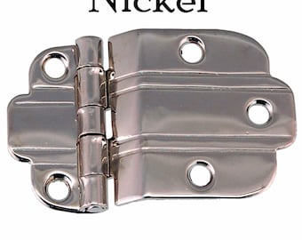 Art Deco Style Offset Hinge - Solid Brass - Four Available Finishes - Mounting Screws Included Sold Each