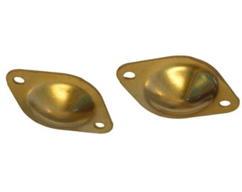 Bottom Buttons for Antique Trunks – Brass Plated Stamped Steel, 2-1/16" x 1-3/8", Elevates Trunk for Better Air Circulation Sold Each