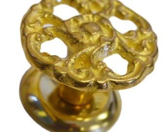 Elegant Brass Knob with Finishing Washer for Antique Furniture Restoration
