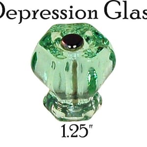 Hexagon Shaped Glass Knobs, 19th Century