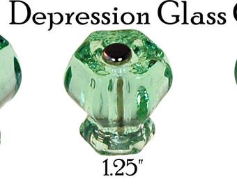 Hexagon Shaped Glass Knobs, 19th Century
