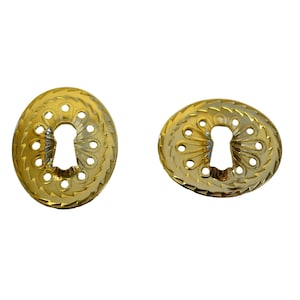 Ornate Brass Keyhole Cover for Vintage Doors & Cabinets, Antique Style Hardware, Decorative Home Decor Accent Piece