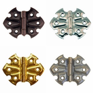 Embossed Hinge - 4 Available Finishes - Made of Steel - Mounting Hardware Included Sold Each