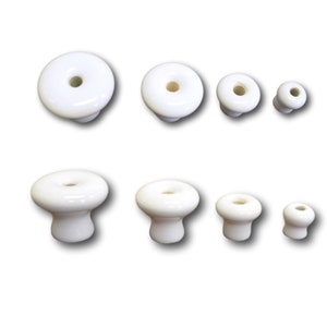 White Porcelain Knob Front Mount - 4 Available Sizes - Includes Mounting Equipment