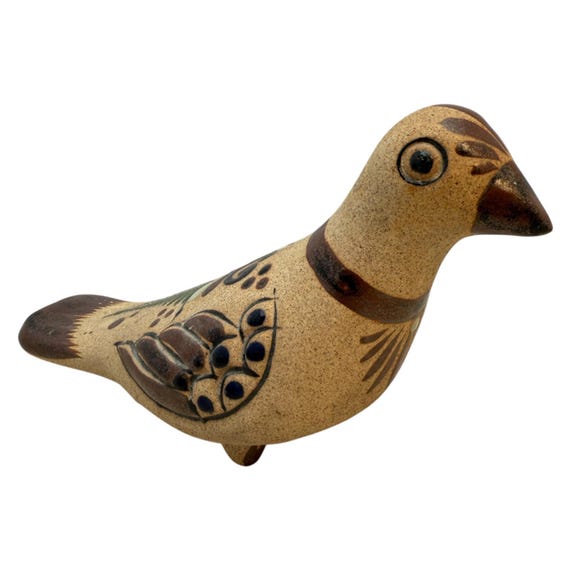 ヴィンテージ トナラ陶器 メキシコの鳩 フォークアート 鳥の置物 9