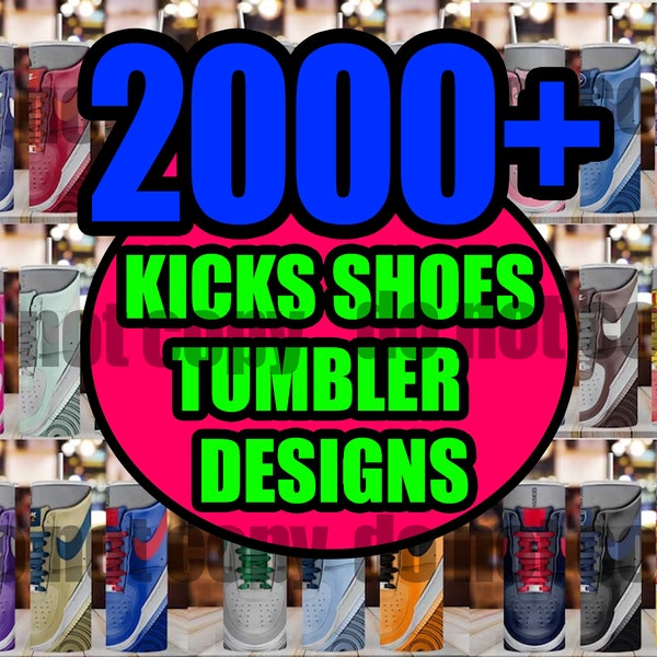Más de 2000 vasos de zapatillas, Kicks Tumbler Wrap para sublimación png, archivo de descarga digital de 20 onzas y 20 oz, vaso recto PNG, envoltura de vasos de zapatos