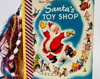 Golden Book * Santa's Toy Shop * Handmade Christmas Foundation Junk Journal