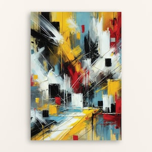 Colorful acrylic abstract Art Poster, High definition, oil painting style, geometrical abstract art, Home Decor, Wall Art, Room Decor Print