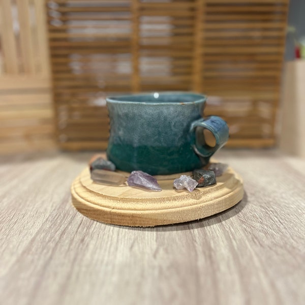 Ceramic Handmade Mug - Teal Sea