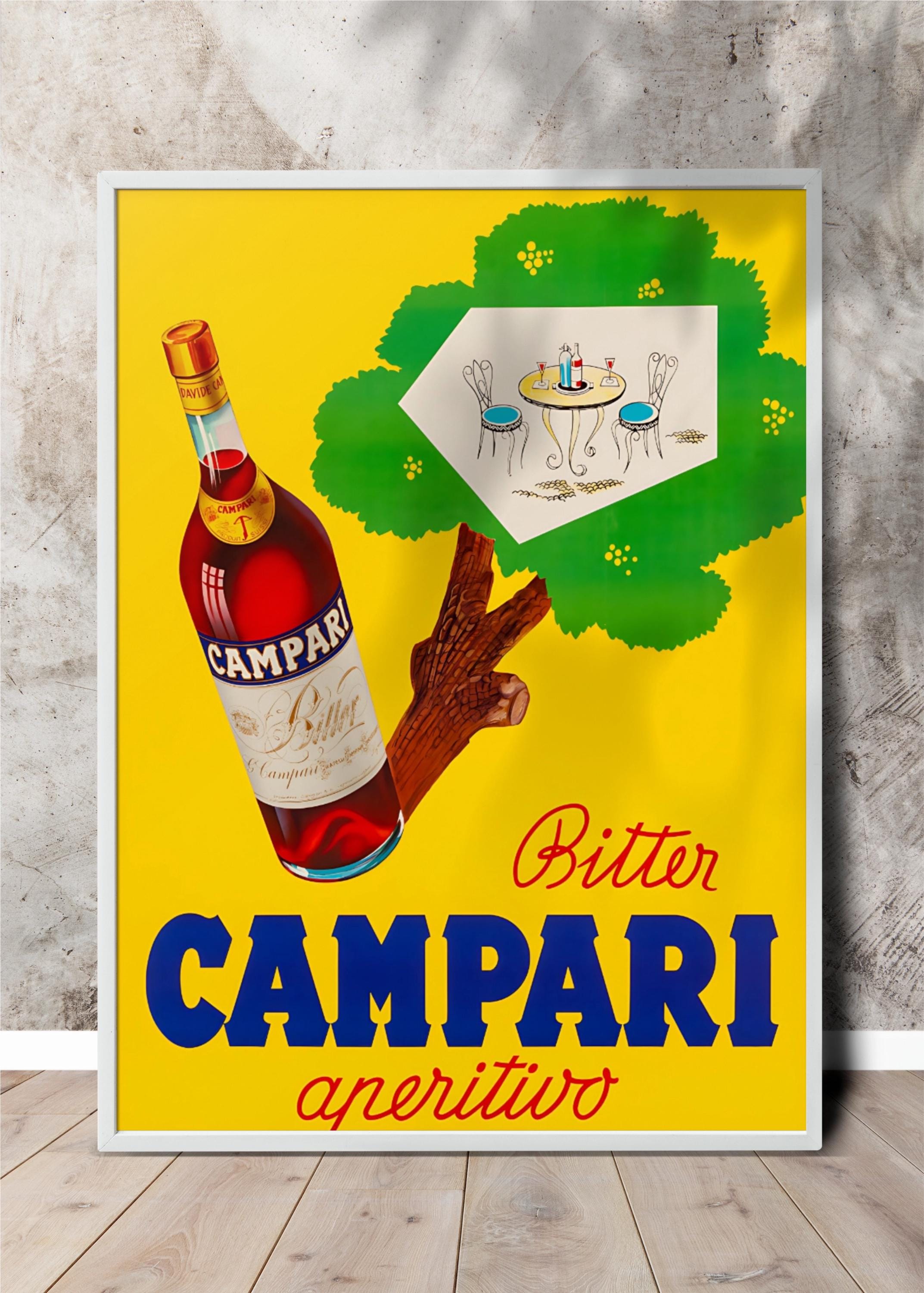Campari Aperitivo Vintage Poster Print - Retro Bar Wall Art Decor