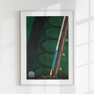 Capital Cities Route Train Poster Set – Vintage Travel Art Print, Railway Wall Decor, Retro Train Poster, Digital Download