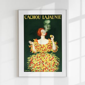 Plakat Vintage Cachou Lajaunie, francuska reklama ścienna, retro drukowany wystrój, pobieranie cyfrowe secesyjne, druk w stylu Mid Century Modern