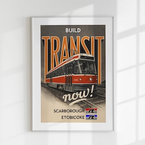 Vintage Toronto Streetcar Poster: Retro Transit Art Print