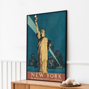 Vintage Statue of Liberty Poster | Printable Wall Art | New York City ...