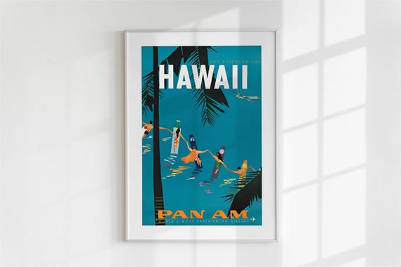 HAWAII ヴィンテージポスター Amazon.com: Aloha Hawaii - Vintage Hawaiian Travel Poster by Kerne