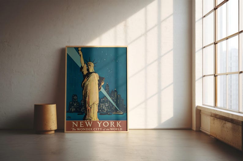 Vintage Statue of Liberty Poster | Printable Wall Art | New York City ...