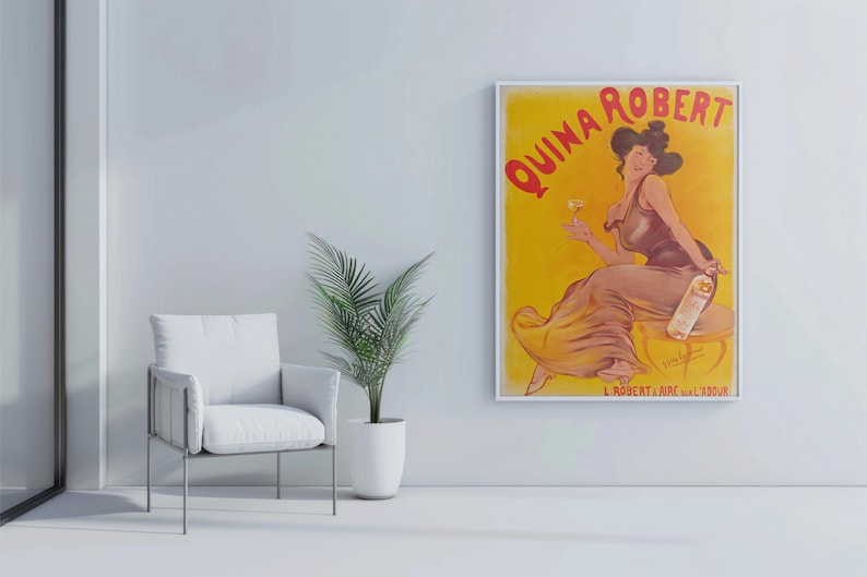 Affiche Originale Publicitaire Quina Robert – Lithographie Entoilée 120x160 Cm – Bordeaux Vers 1900