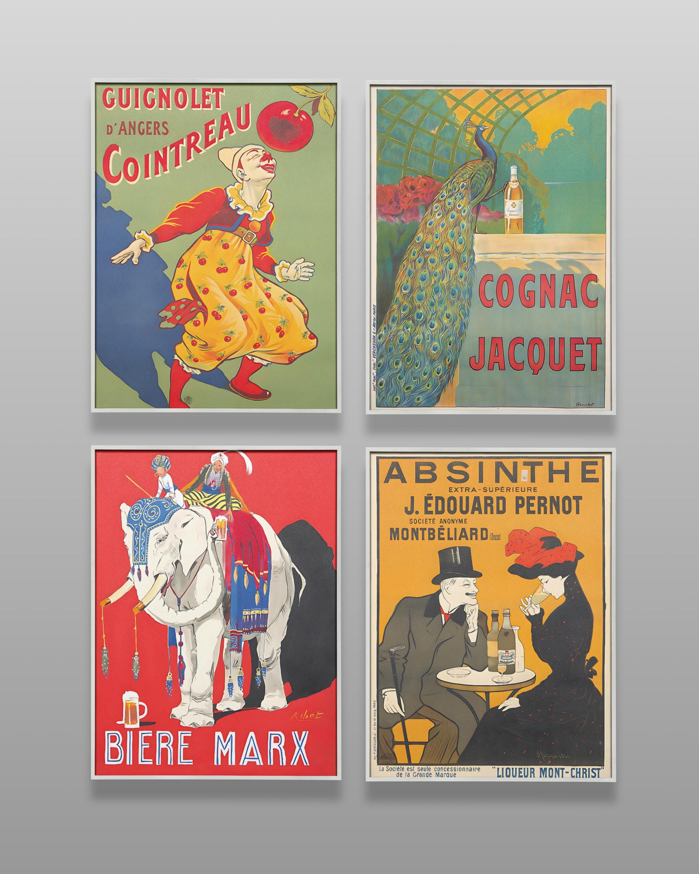 Vintage Cognac Jacquet Poster Print, Remastered French Peacock