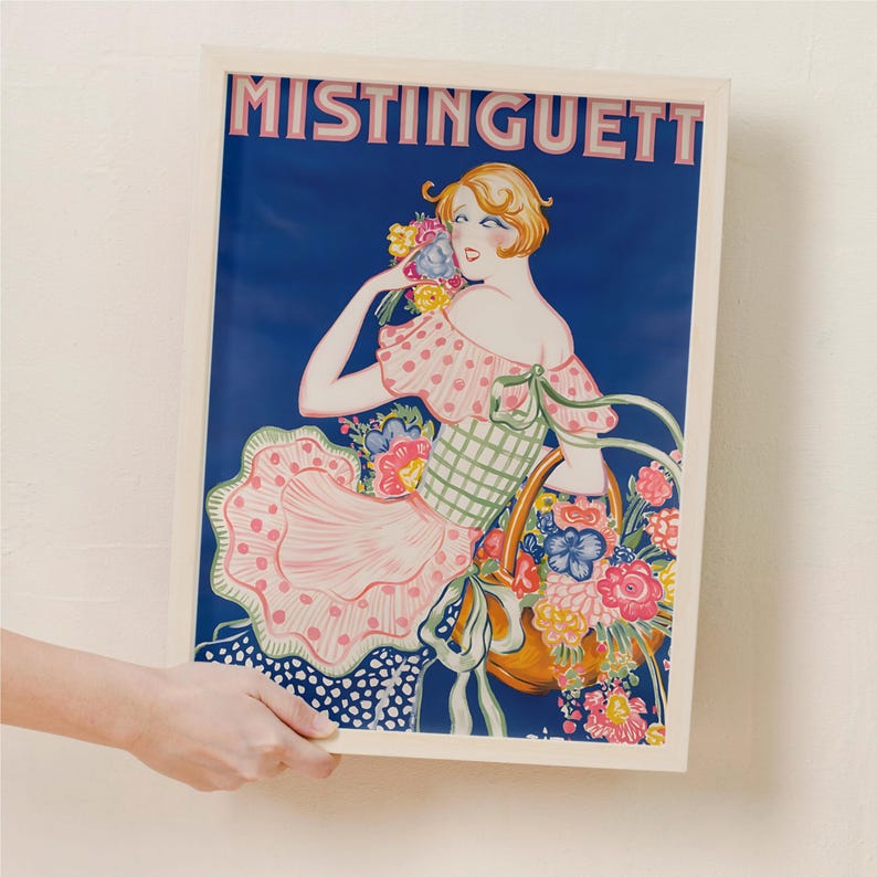 Affiche Vintage Mistinguett – Poster Spectacle RF0094, 40x60 Cm, Neuf