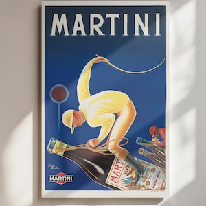 Vintage Martini Poster Wandkunst - Druckbare Spirituosen Werbekunst - Remastered Retro Bar Dekor, Italienischer Cocktail Druck, Küchenkunst