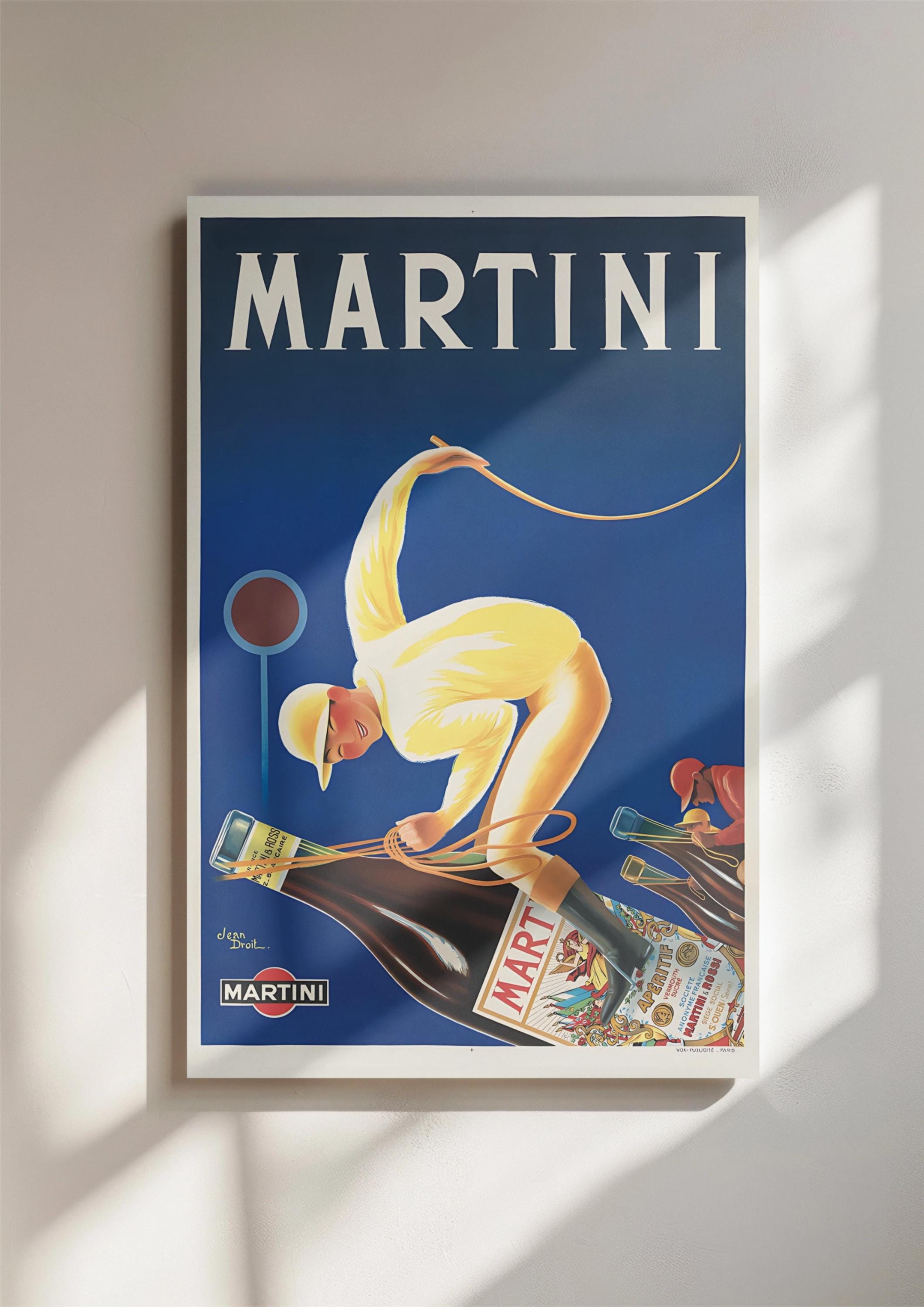 Vintage Martini Poster Wall Art - Printable Liquor Advertising Art