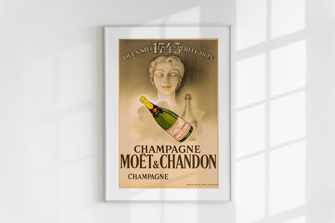 Vintage Moët & Chandon Poster | French Champagne Wall Art