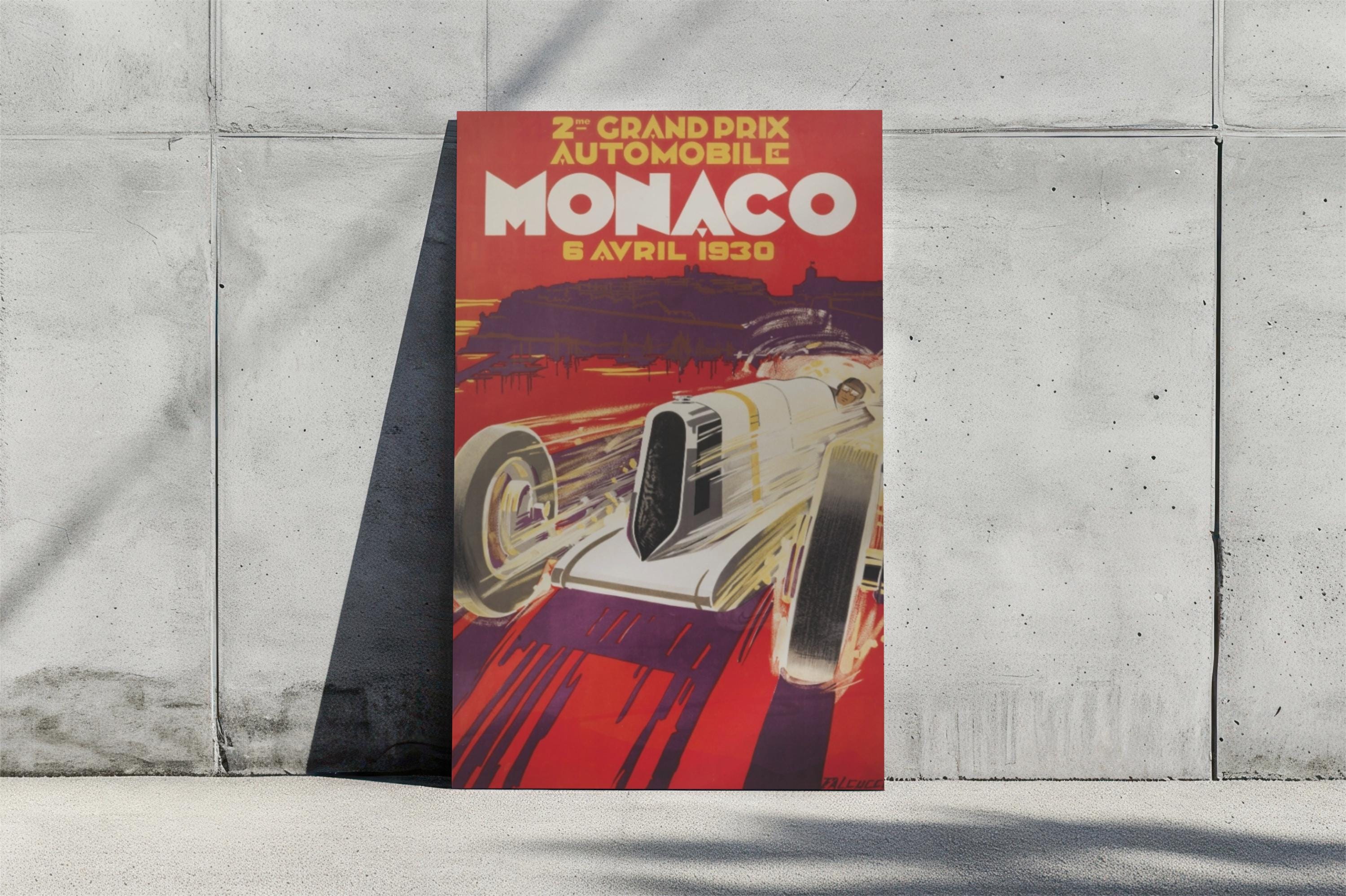 Grand Prix de Monaco ペーパーパック フランス語版 1930 Retro Monaco Grand Prix Formula 1 Poster, Printable Racing