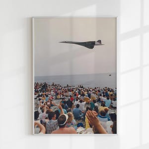 Concorde Flyover at Air Show Art Print | Vintage Aviation Photography | Digital Download | Printable Wall Art | Supersonic Jet Decor