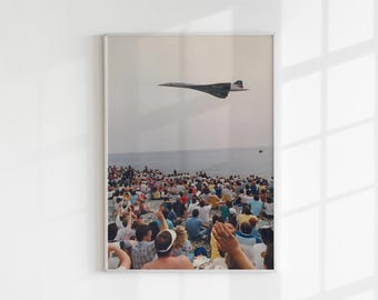 Concorde Überflug bei Flugschau Kunstdruck | Vintage Luftfahrt Fotografie | Digitaler Download | Druckbare Wandkunst | Supersonic Jet Dekor