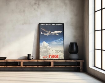 ヴィンテージ航空ポスター ヴィンテージ TWA ポスター - レトロな航空会社のウォールアート