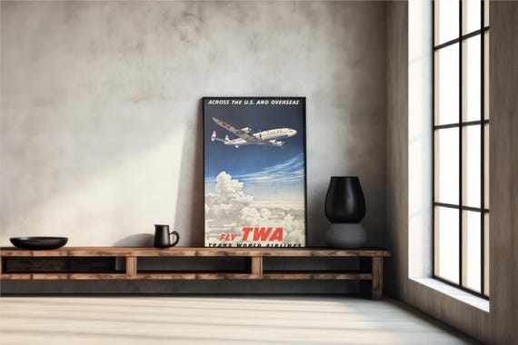 ヴィンテージ TWA ポスター - レトロな航空会社のウォールアート