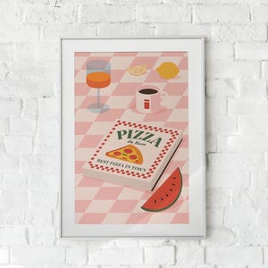 Pizza Kitchen Wall Art – Vintage Digital Download, Retro Italian Decor, Printable Poster, Gift for Him, Pizza Night Print, Home Bar Decor