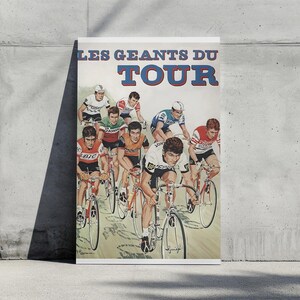 Vintage Les Géants du Tour Poster Print - Retro Cycling Art - Tour de France Decor - Digital Download - 5 Ratios, ISO Sizes Available