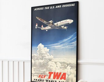 ヴィンテージTWAポスター - レトロな航空会社のウォールアート