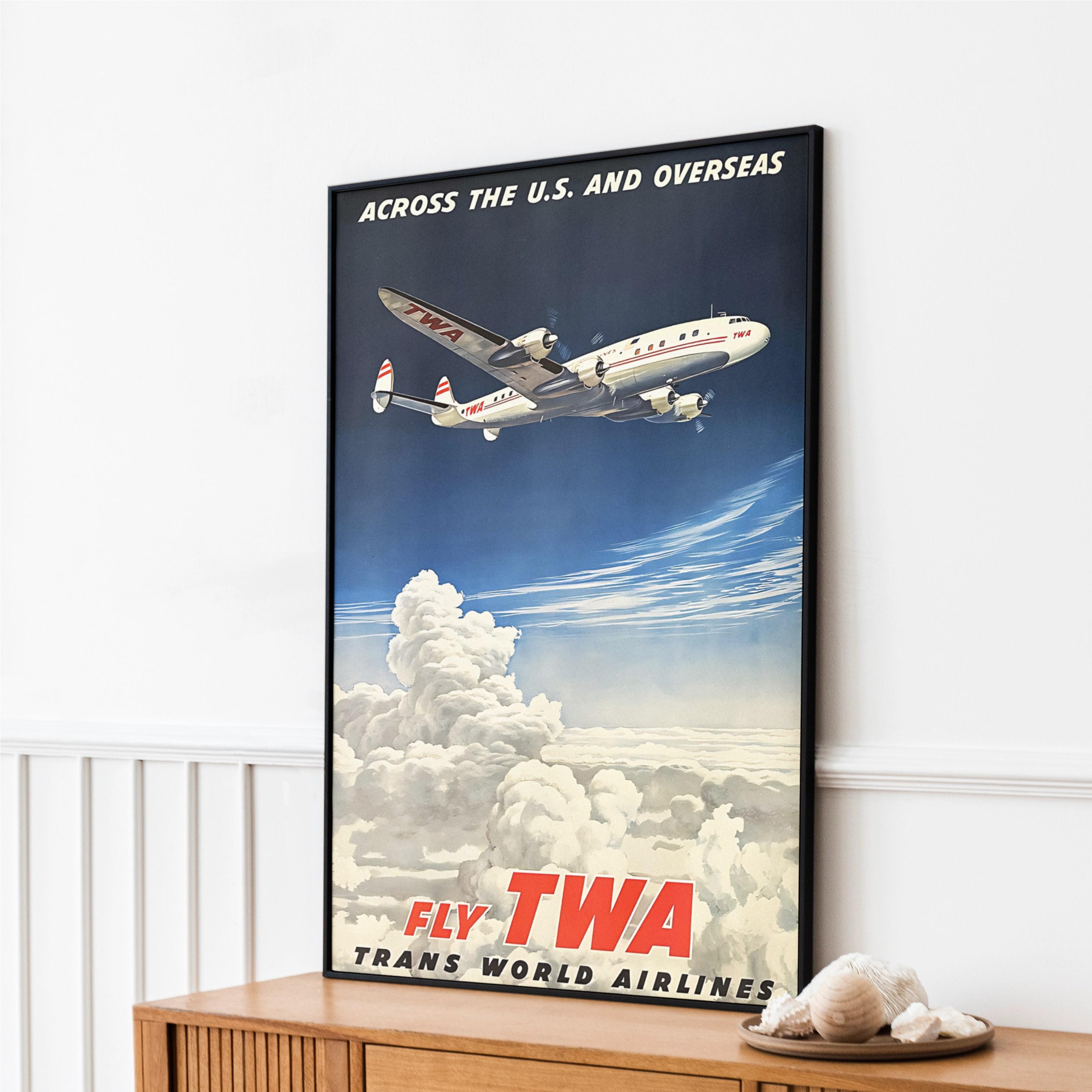 ヴィンテージ TWA ポスター - レトロな航空会社のウォールアート