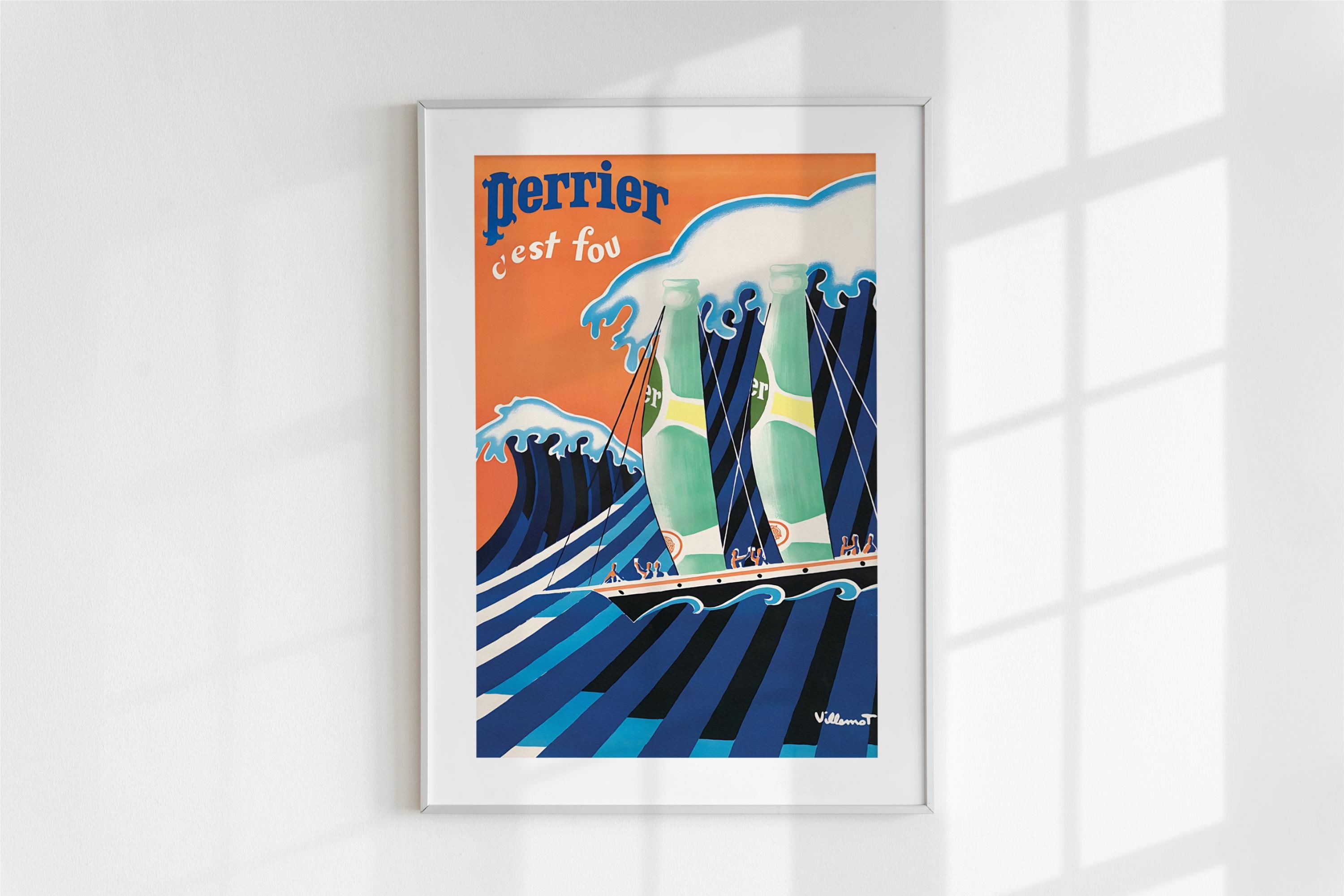 Perrier ヴィンテージ アートポスター ペリエ Perrier poster - Etsy 日本