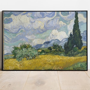 Wheat Field with Cypresses Van Gogh Printable Wall Art | 5:4 Ratio Digital Download | Van Gogh Art Print | Vintage Art Decor