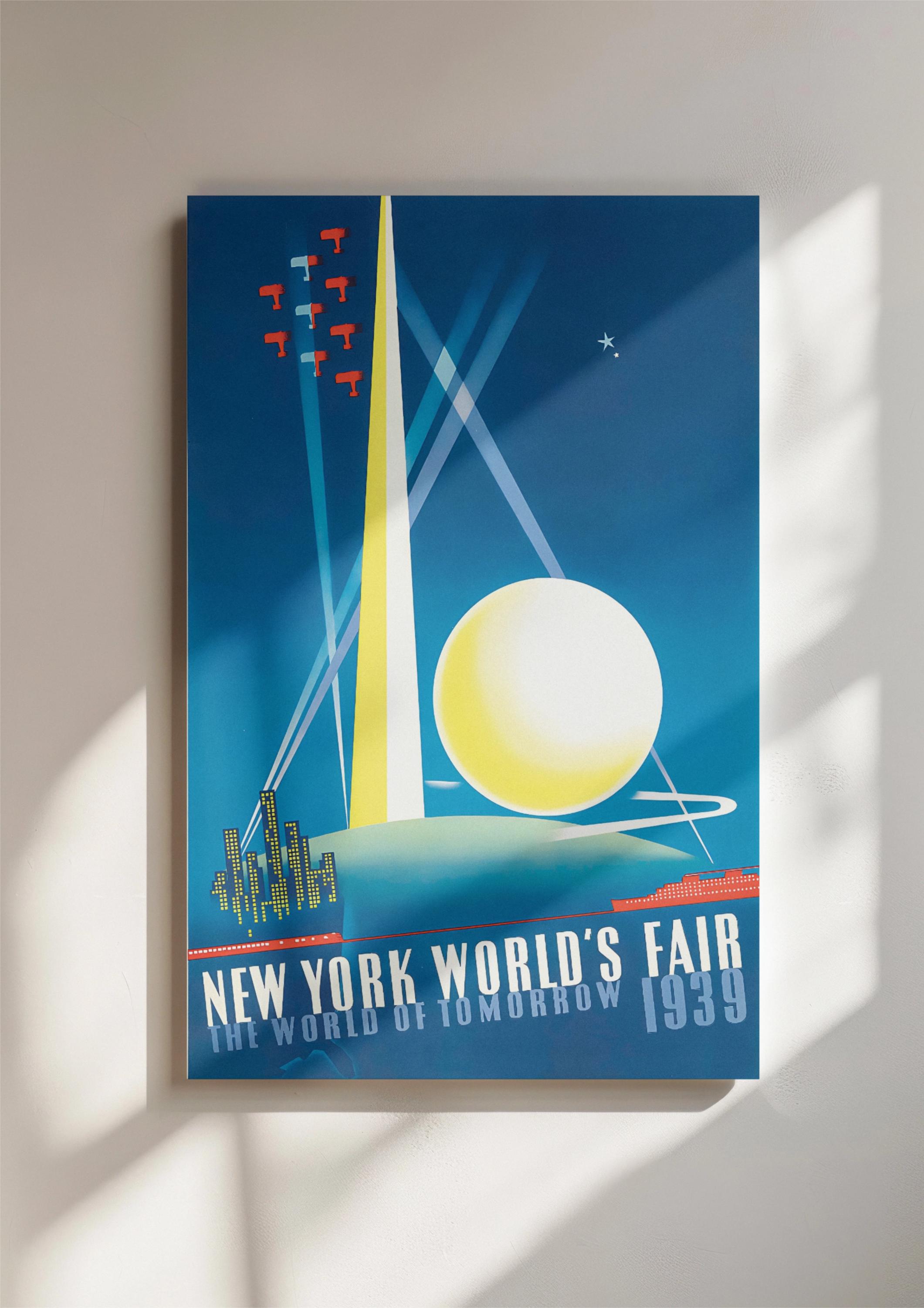 Vintage New York World's Fair 1939 Poster, Retro Travel
