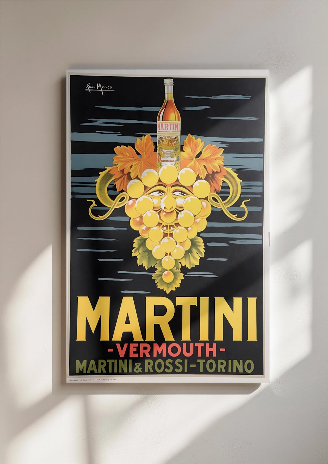 Martini Vermouth Vintage Poster Print - Retro Italian Liquor Wall