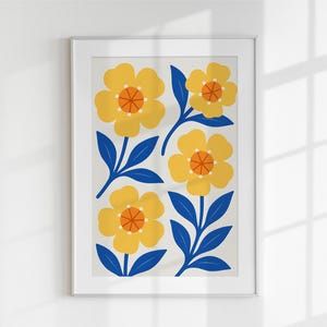 Floral wall art print gift for her home decor poster digital art vintage flowers boho printable botanical cottagecore artwork