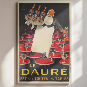 Vintage French Liquor Poster - Le Dauré Printable Wall Art - Remastered Retro Bar Decor, Alcohol Illustration, Kitchen Wall Art