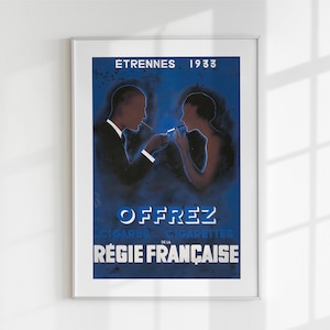 Vintage Cigarette Poster, Retro Wall Art, Printable Digital Art, 1933 French Advertisement, Art Deco Wall Art, Tobacco Print, Home Decor