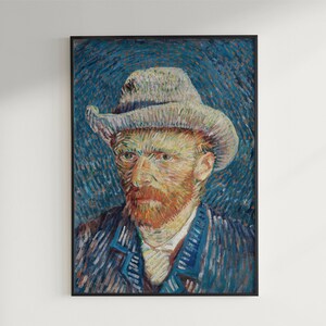 Van Gogh Self Portrait Printable Wall Art | Famous Artist Wall Art | Vintage Digital Download | Van Gogh Decor for Home and Office