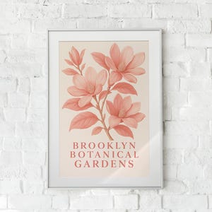 Brooklyn Botanical Gardens Magnolie Wandkunst, Vintage Blumen druckbare, Pastell Blumen Poster, digitaler Download, Geschenk für Haus