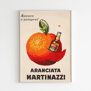 Aranciata Martinazzi ヴィンテージ デジタル ウォール アート、レトロなキッチン装飾、バー カートの印刷可能、家庭用ヴィンテージ ポスター、デジタル アートのダウンロード ギフト