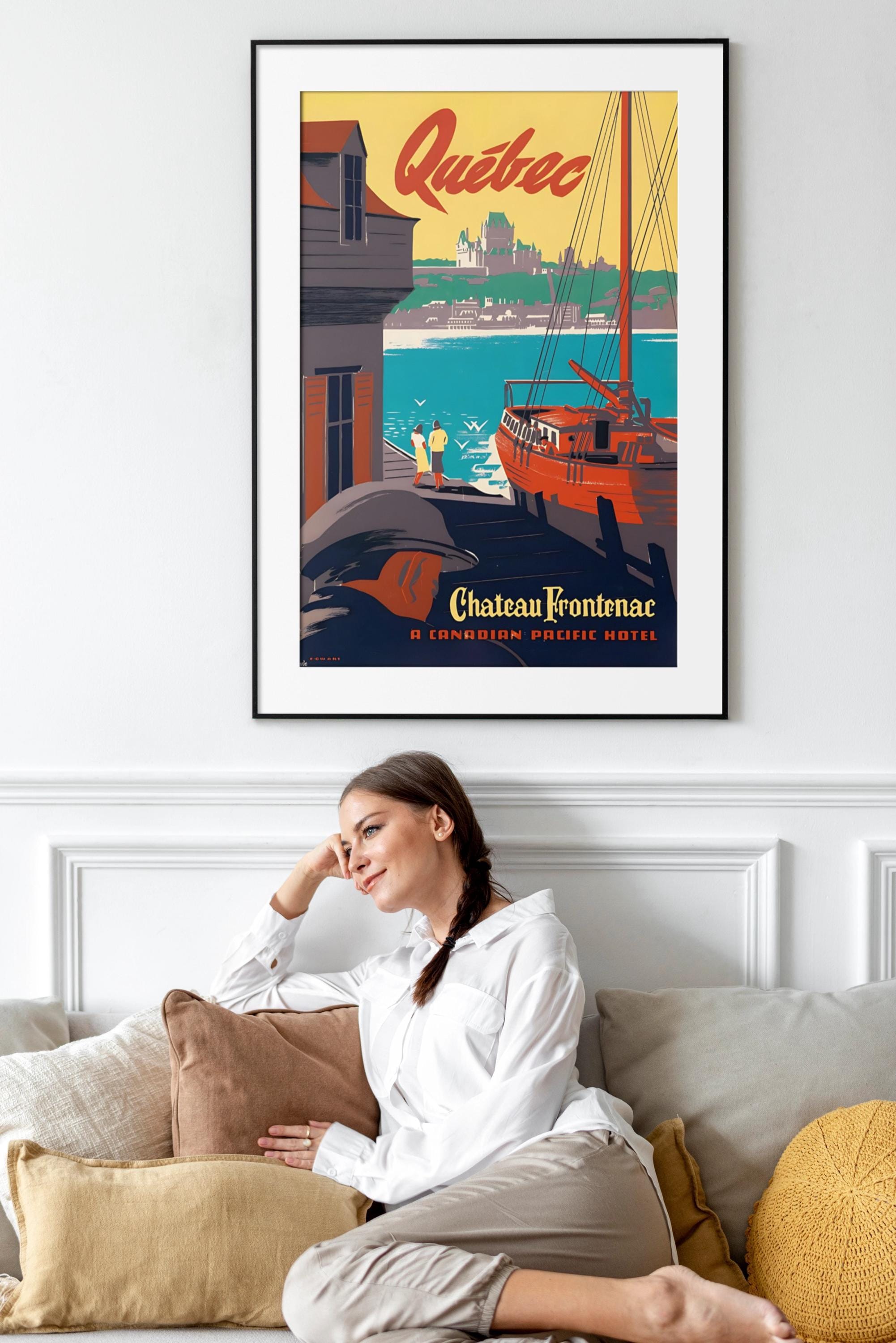 Chateau Frontenac Luxury Hotel In Quebec, Canada - Vintage Travel Advertising Poster 02 Greeting - Foto 10