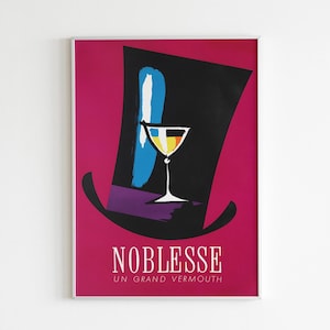 Vintage Wermut Poster, Art Deco Wandkunst, druckbare Cocktail-Bar-Dekor, Retro-Alkohol-Werbung, digitaler Download, Mid-Century-Print