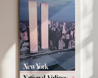 Vintage New York City Wall Art, National Airlines Poster, World