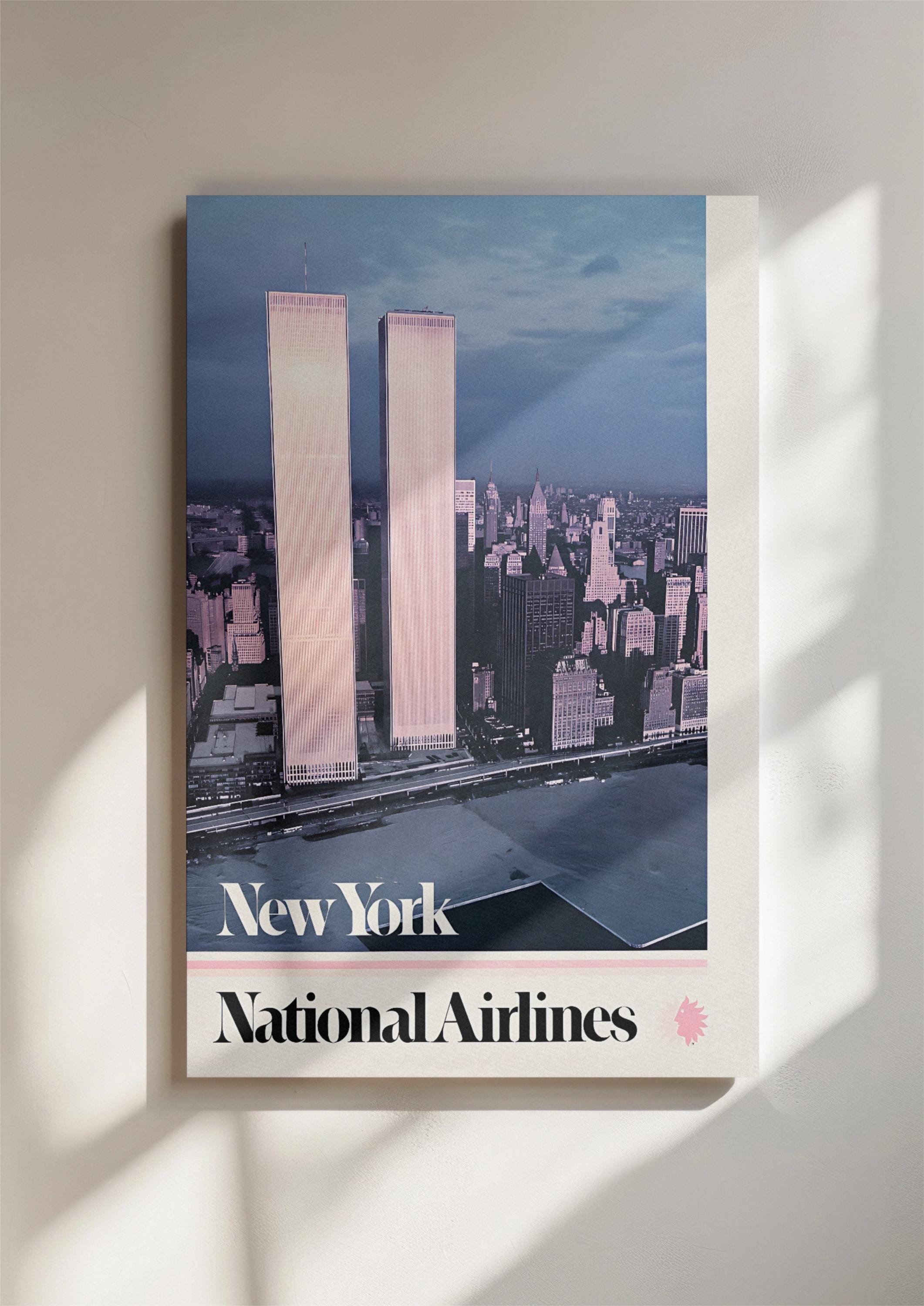 Vintage New York City Wall Art, National Airlines Poster, World